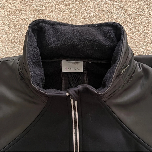 Athleta Black Zip Up Jacket with Hidden Hood - Picture 7 of 10
